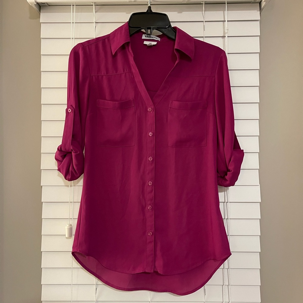 Express Women’s Portofino Shirt - Magenta- Size XS